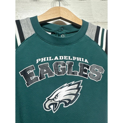 NFL Philadelphia Eagles Bodysuit Kids 18m Green Waffle Knit Long Sleeve EUC1
