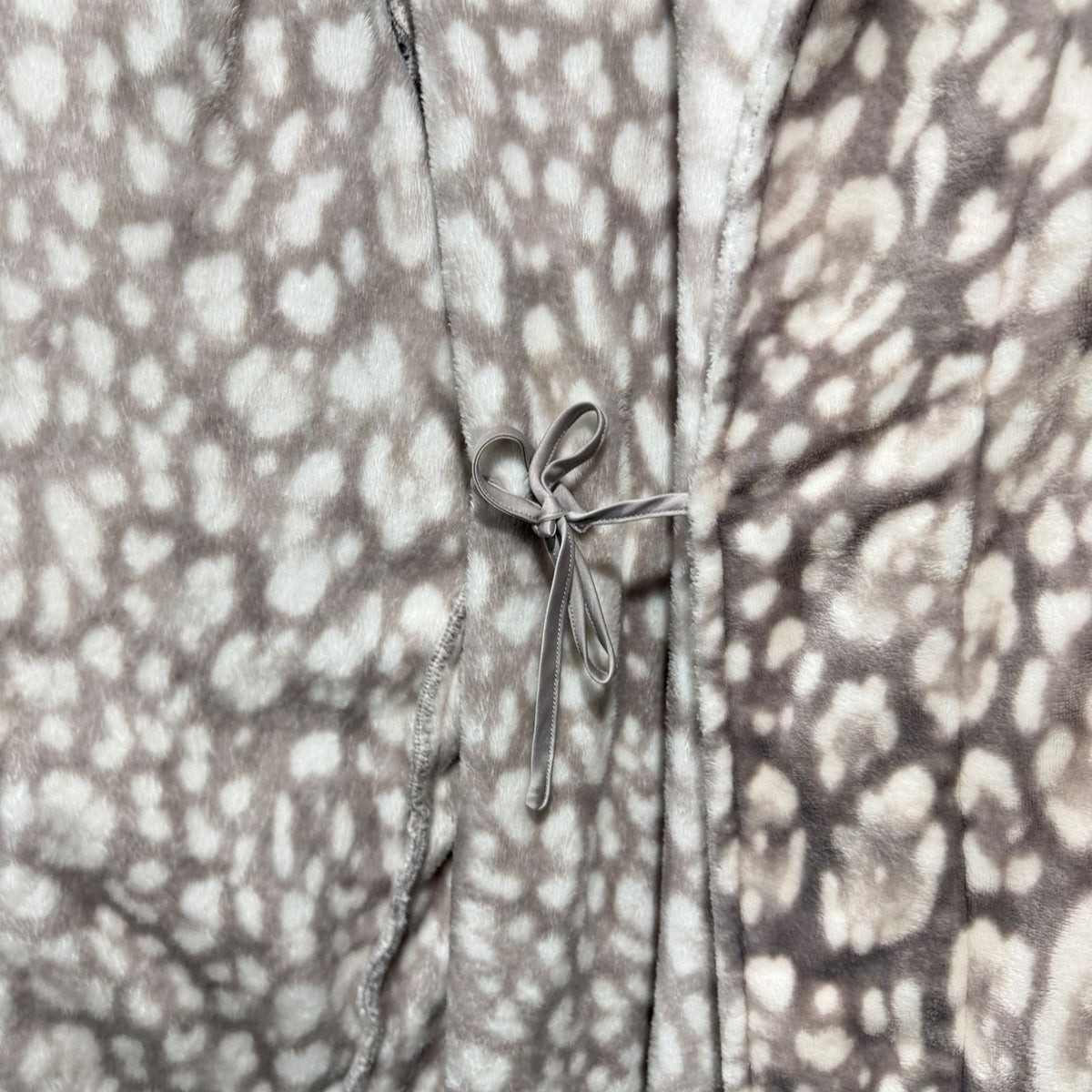 Soma Plush Robe Women XXL Tan Snow Leopard Animal Print Loungewear EUC3