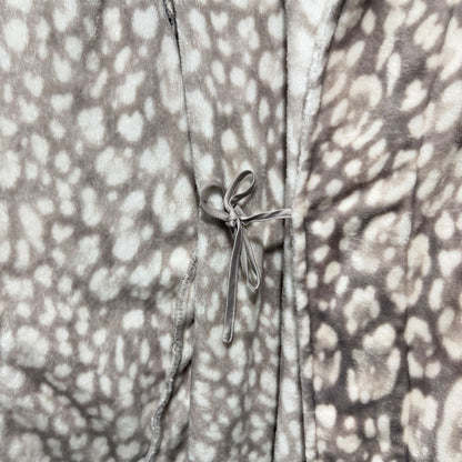Soma Plush Robe Women XXL Tan Snow Leopard Animal Print Loungewear EUC3