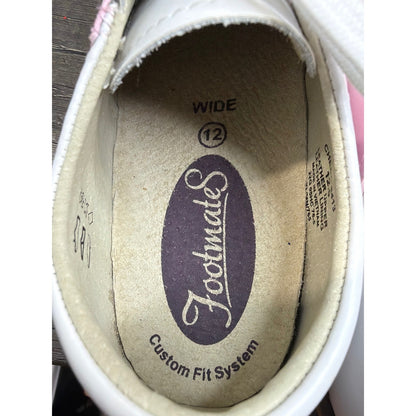 FootMates Saddle Oxford Girls 12W White Pink Leather Classic Preppy EUC7