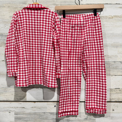 Classic Whimsy Pajama Set Kids Size 8 Red Gingham Check Cotton Sleepwear EUC3