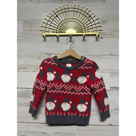 Holiday Time Gnome Christmas Sweater Boys 2T Red Fair Isle EUC0
