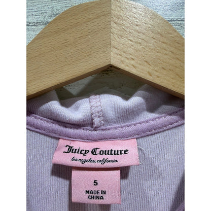 Juicy Couture Zip Up Hoodie Girls Size 5 Purple Velour Rhinestone Y2K EUC2