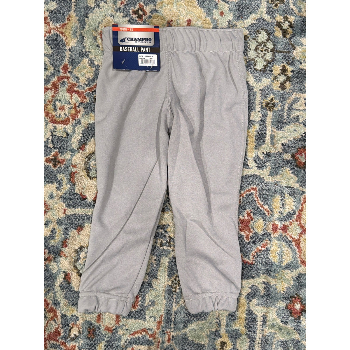 Champro Sports Softball Pants Girls XS Gray Elastic Waist Cuffs NWT1
