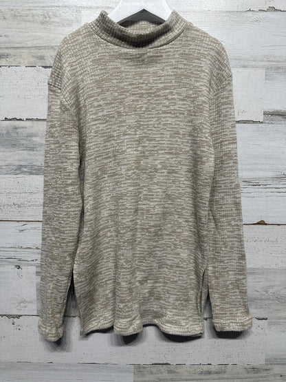 Zara Mock Neck Sweater Kids Size 9 Tan Cream Space Dye Knit EUC0
