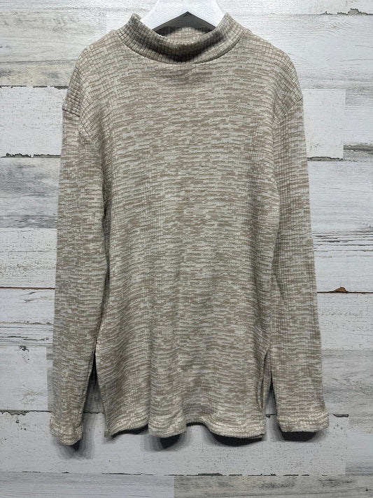 Zara Mock Neck Sweater Kids Size 9 Tan Cream Space Dye Knit EUC0