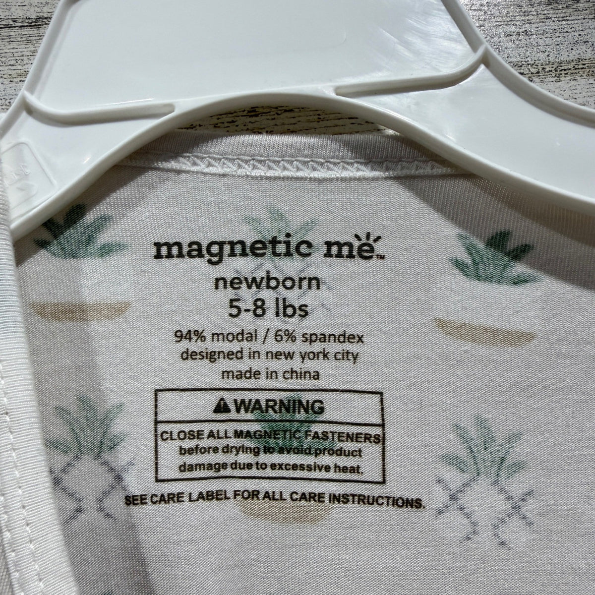 Magnetic Me Footie Sleeper Newborn Neutral Succulent Plant Print Boho EUC2