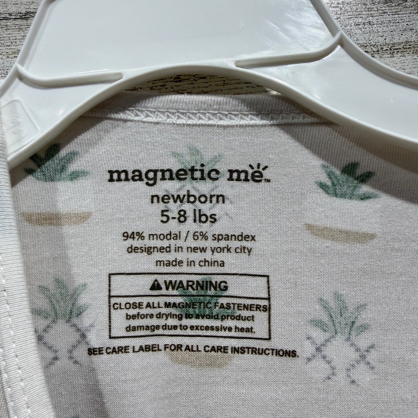 Magnetic Me Footie Sleeper Newborn Neutral Succulent Plant Print Boho EUC2