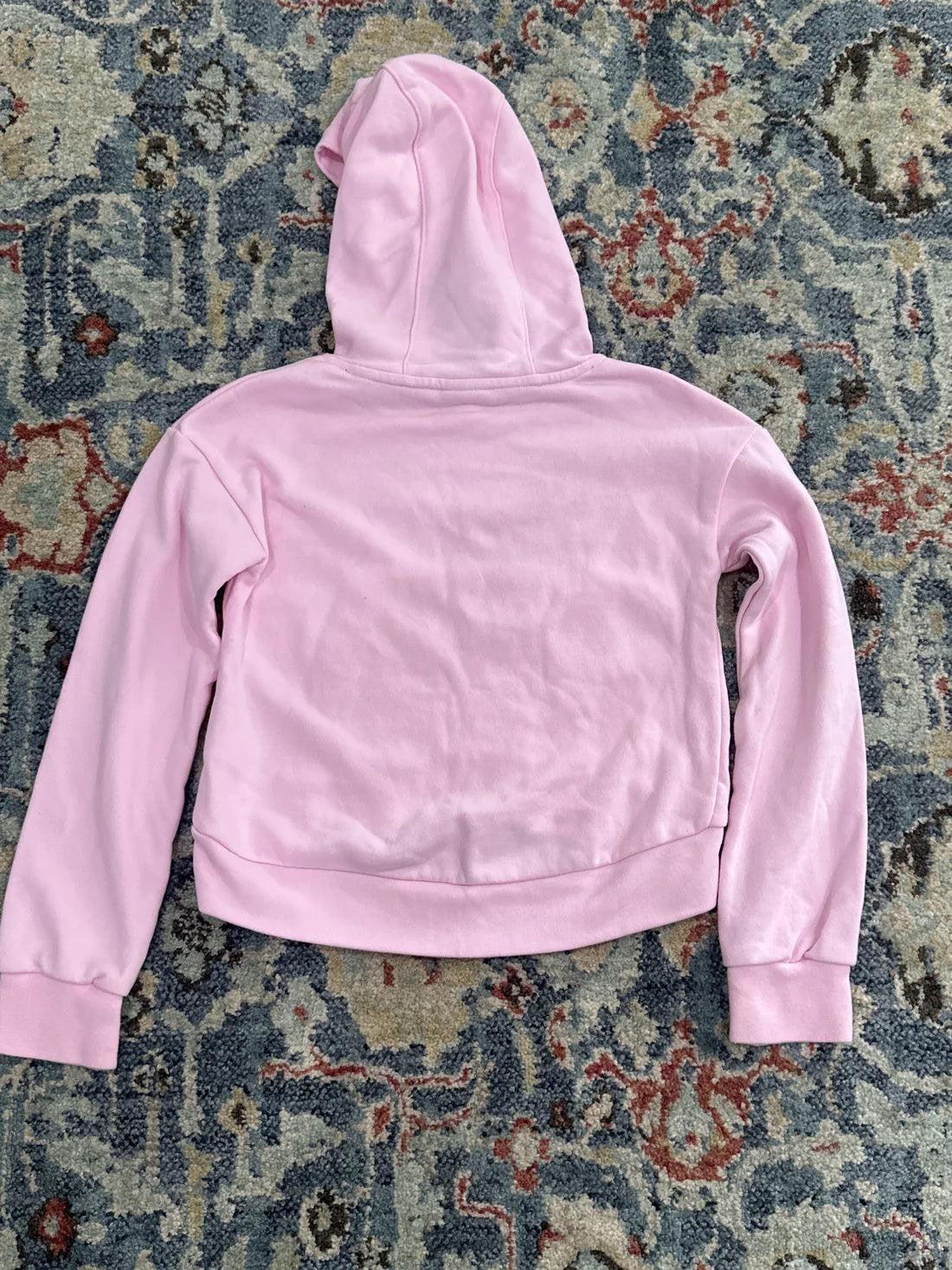 Nike Hoodie Girls Small Pink Cropped Graphic Logo Pullover EUC3