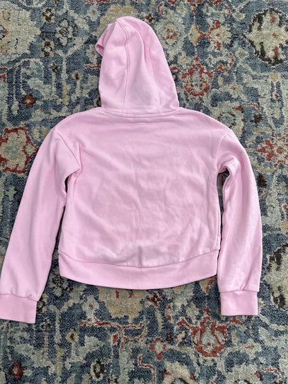 Nike Hoodie Girls Small Pink Cropped Graphic Logo Pullover EUC3