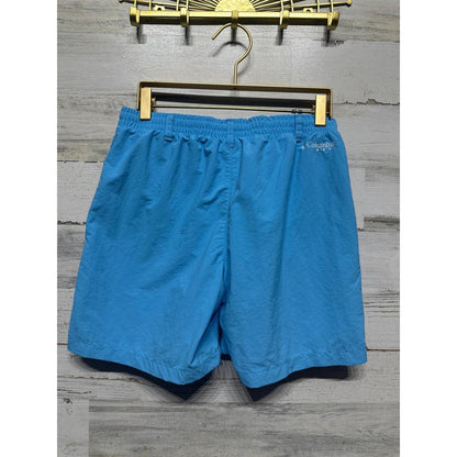 Columbia Swim Trunks Boys 14/16 Blue Omni-Shade PFG Mesh Lined *Flawed2