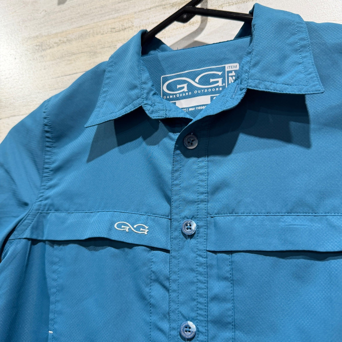 GameGuard Outdoors Micro-Fiber Shirt Kids Small Blue Fishing Camping EUC1