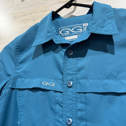 GameGuard Outdoors Micro-Fiber Shirt Kids Small Blue Fishing Camping EUC1