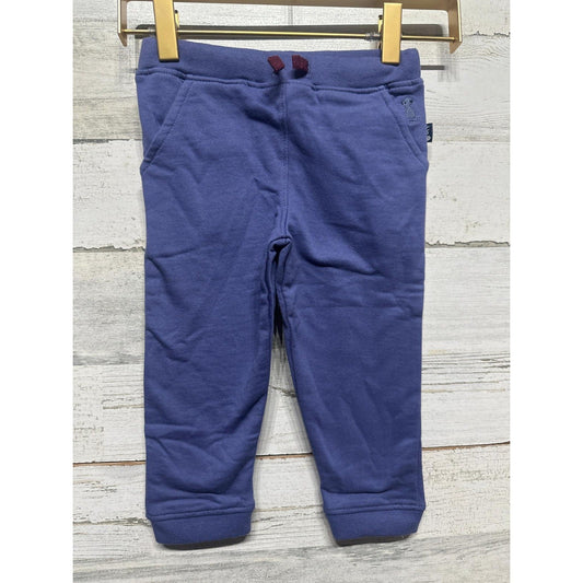 JoJo Maman Bebe Joggers Boys 6-12m Blue Elastic Waist Ribbed Cuffs NWT0