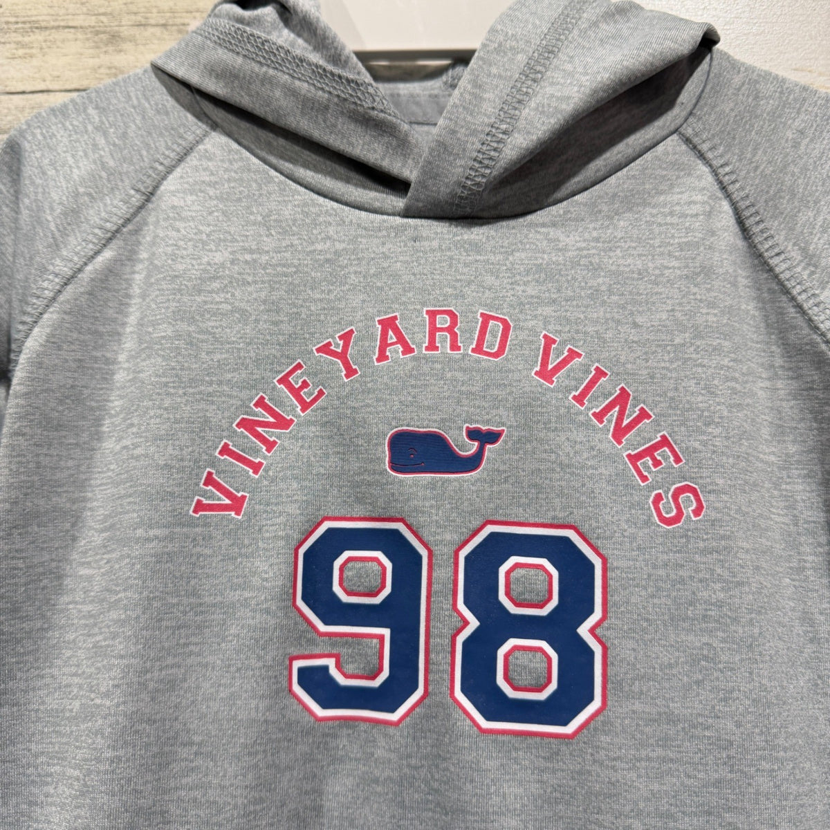 Vineyard Vines Performance Hoodie Boys 4T Gray Graphic Preppy EUC1