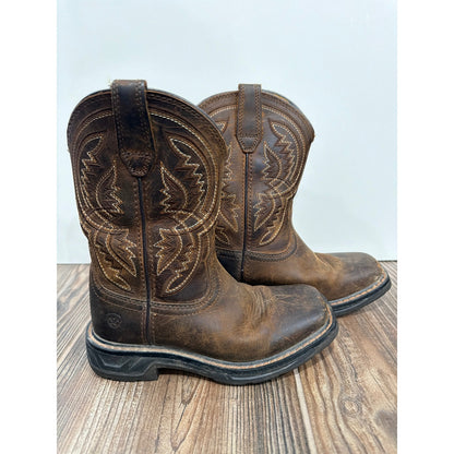 Ariat Western Boots Boys 11 Brown Leather 10042412 Cowboy GUC*Flaws0