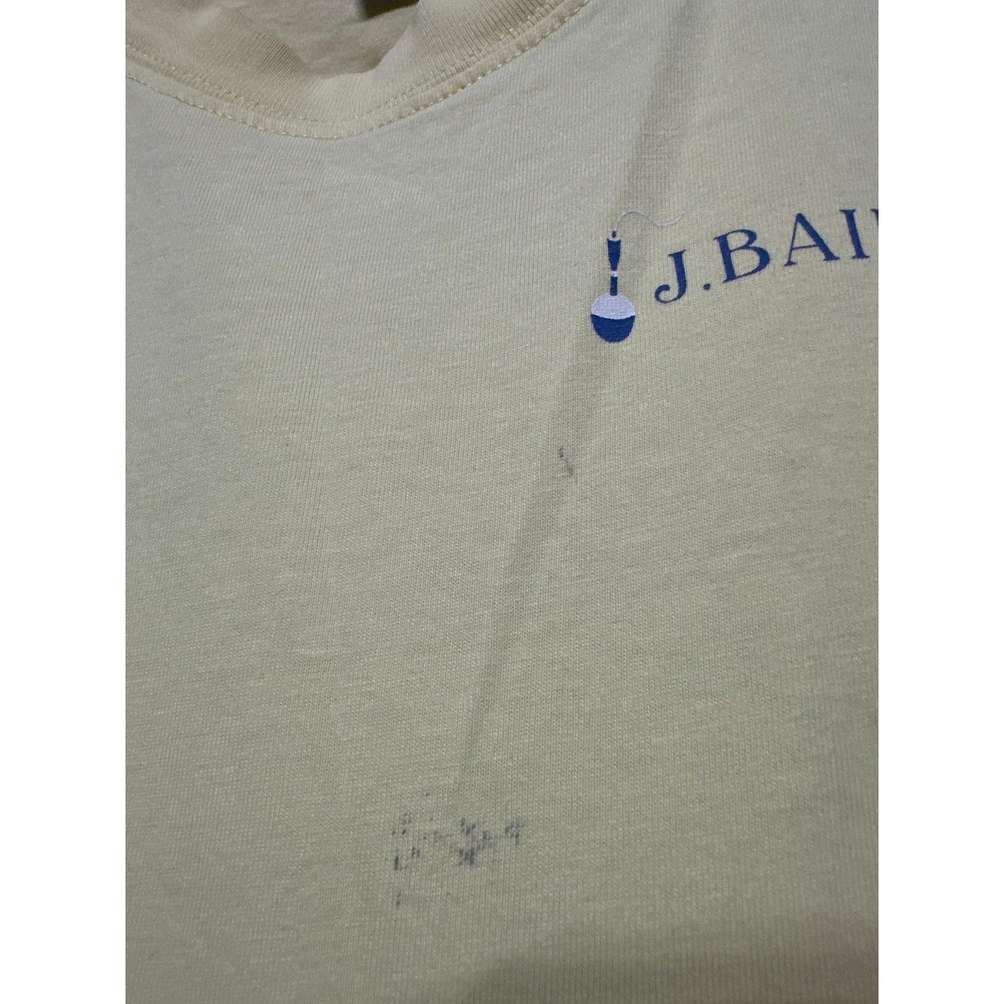 J. Bailey Graphic Tee Boys Size 7 Yellow Fishing Bobber Short Sleeve *Flawed*1