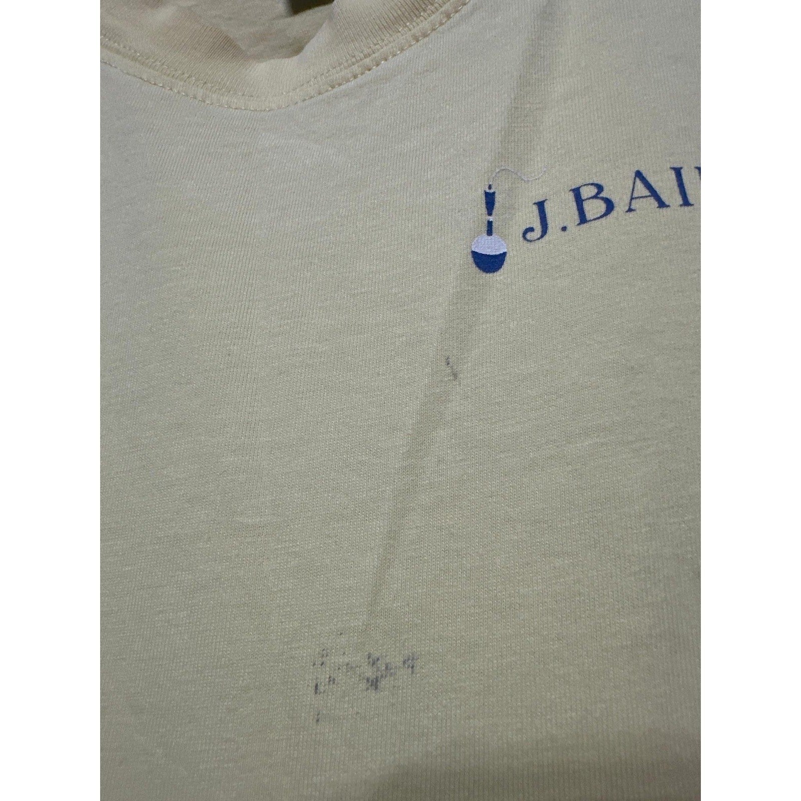 J. Bailey Graphic Tee Boys Size 7 Yellow Fishing Bobber Short Sleeve *Flawed*1