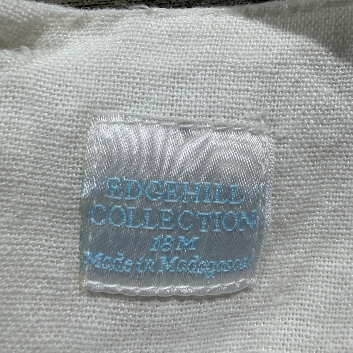 Edgehill Collection Smocked Dress Set Girls 18M Cream Linen Cotton Heirloom EUC2
