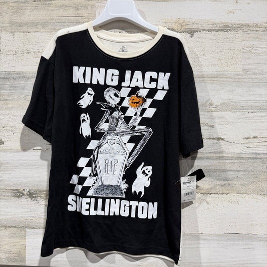 Disney King Jack Skellington Graphic Tee Kids 10/12 Black White NWT0