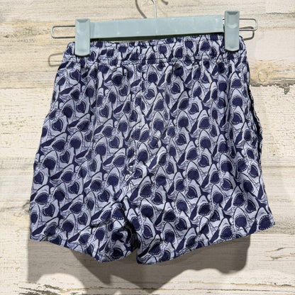 Class Club Shark Print Swim Trunks Boys 4/5 Blue Polyester Coastal1