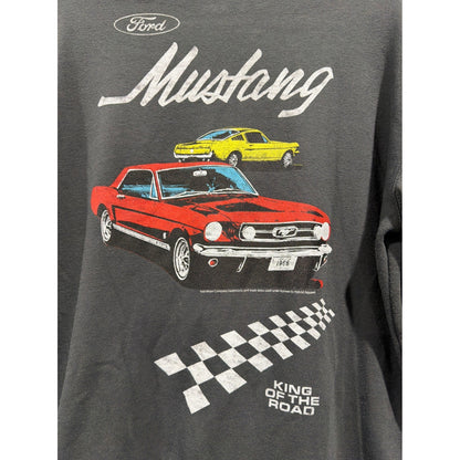 Old Navy Sweatshirt Kids XL 14/16 Gray Ford Mustang Graphic Carcore EUC4
