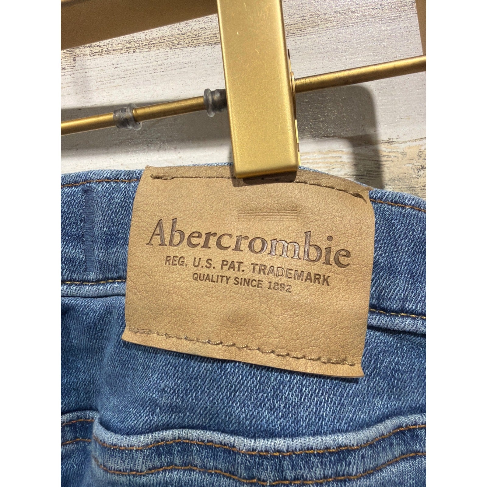Abercrombie Kids Skinny Jeans Boys 7/8 Blue Distressed Skater GUC5
