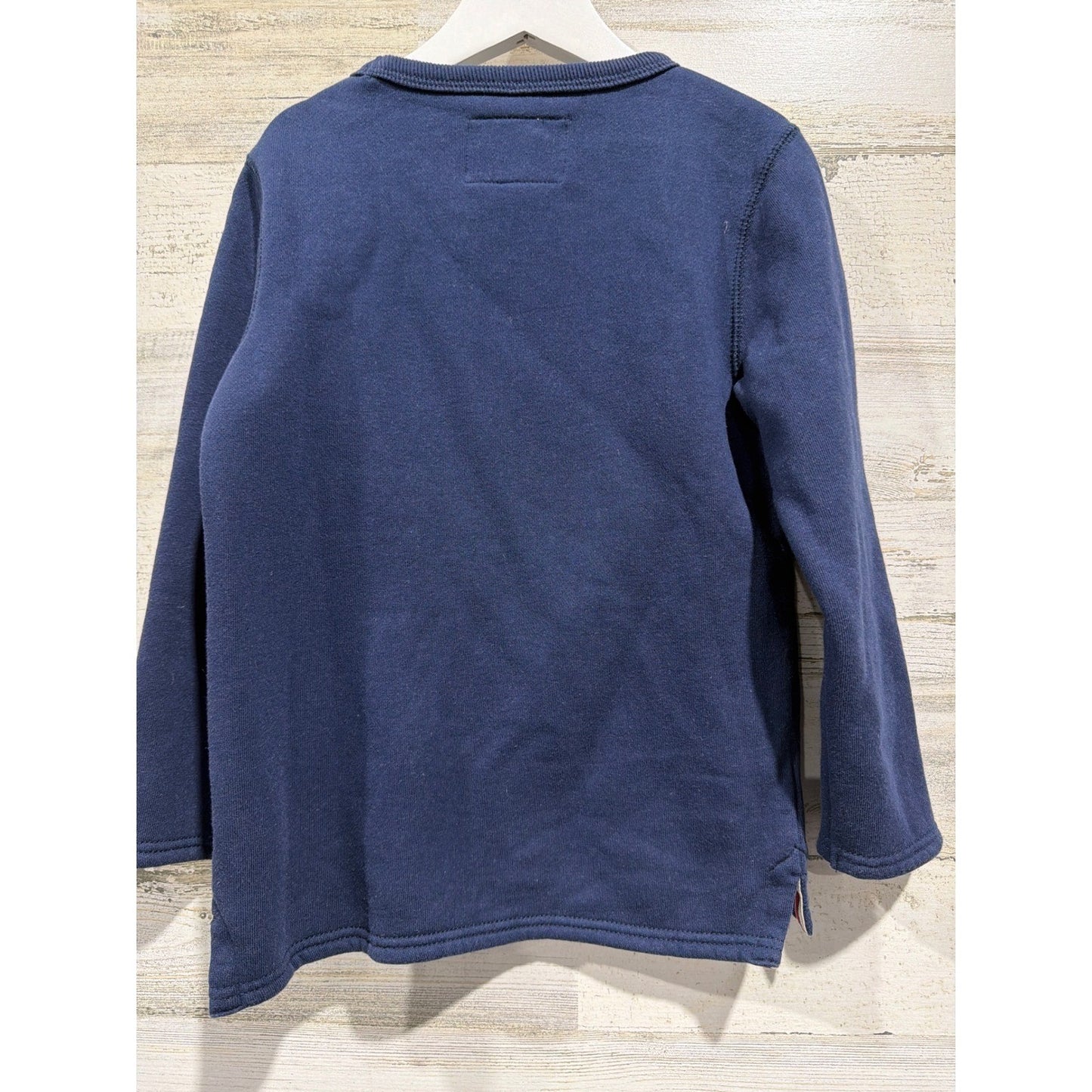 Mini Boden Sweatshirt Boys 5-6Y Navy Fox Applique Sunglasses Gorpcore EUC3
