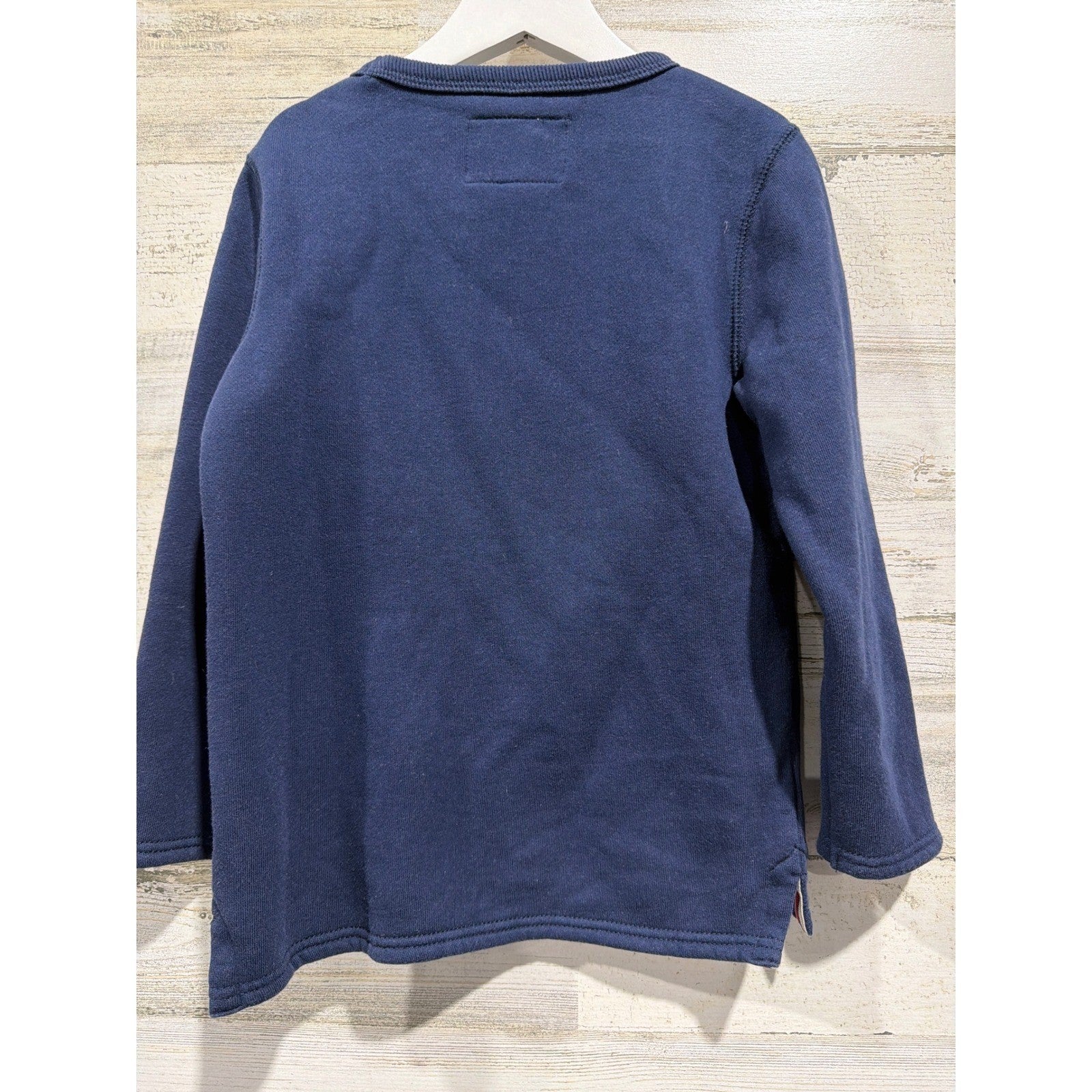 Mini Boden Sweatshirt Boys 5-6Y Navy Fox Applique Sunglasses Gorpcore EUC3