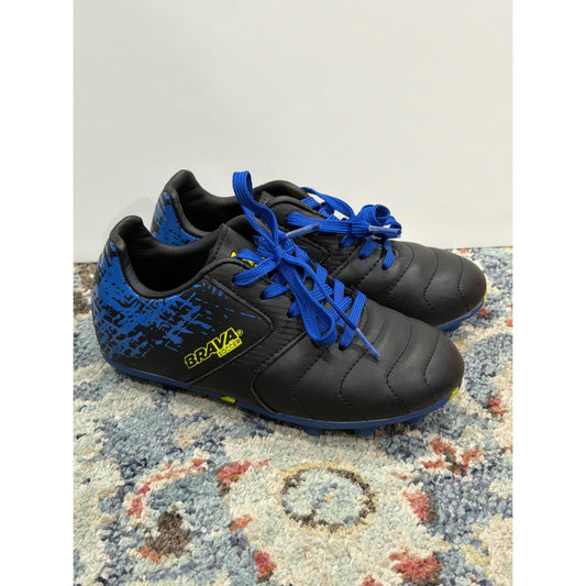 Brava Soccer Cleats Boys 12 Black Blue Graphic Athletic EUC0