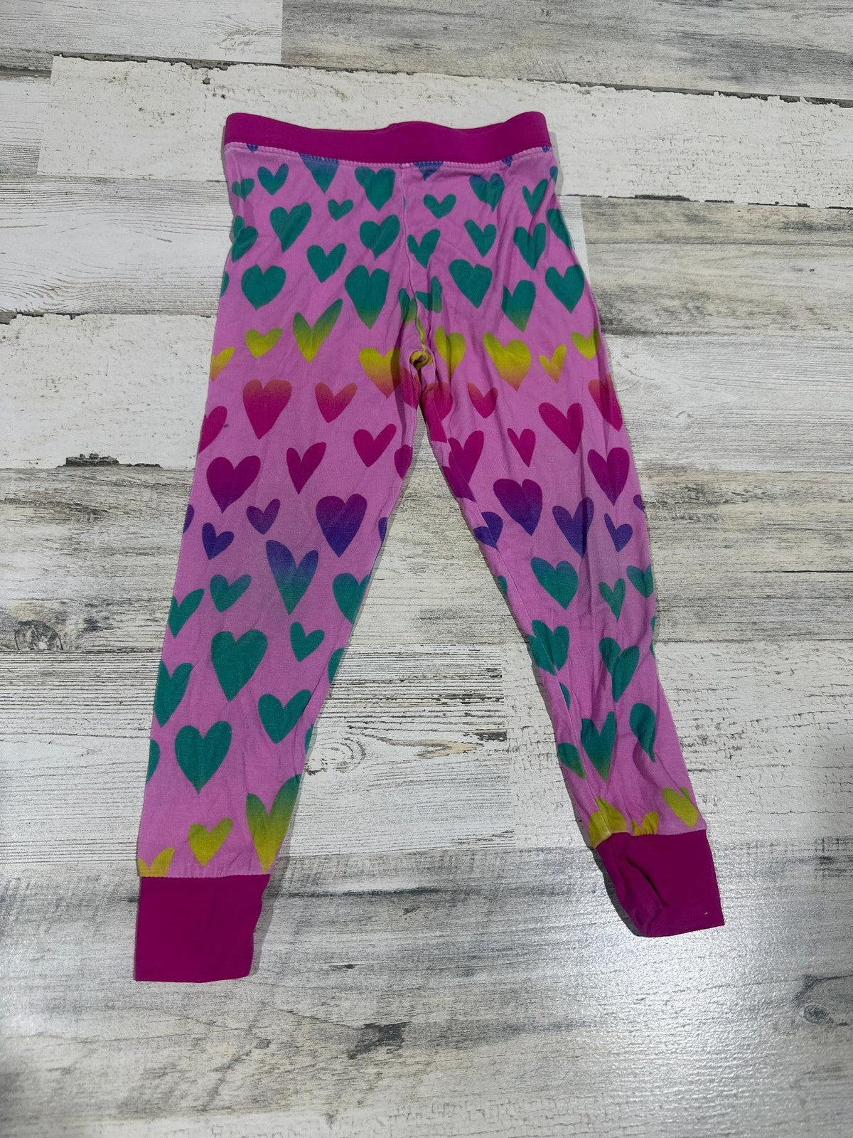 Little Sleepies Pajama Pants Girls 18-24 Months Pink Rainbow Ombre Hearts EUC0