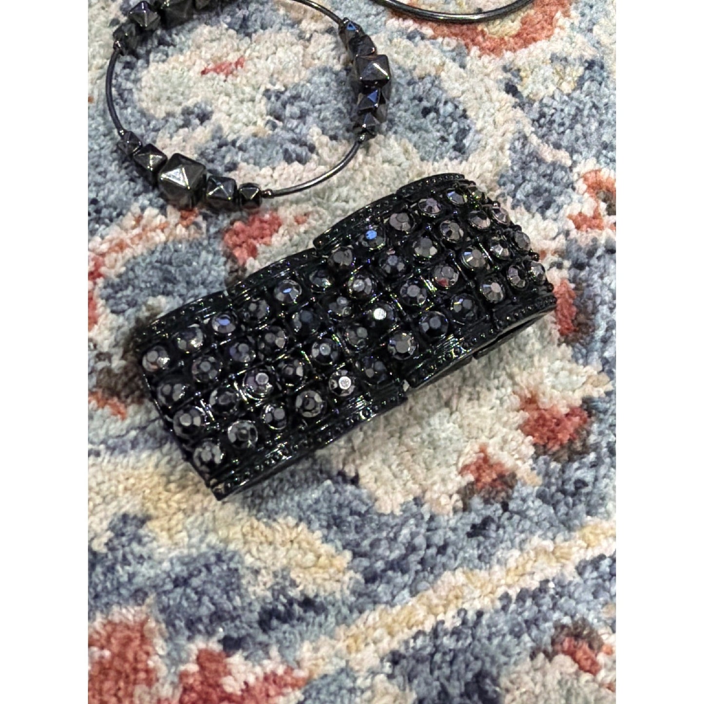 Bracelet Bundle Women Black White Pearl Crystal Beaded Goth EUC1
