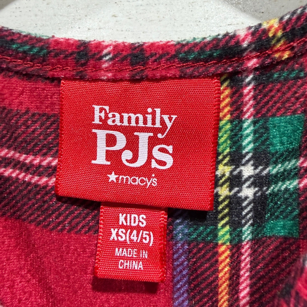 Family PJs Plaid Nightgown Girls XS 4/5 Red Polyester Holiday Classic EUC2