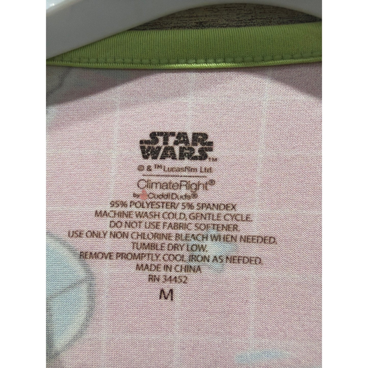 ClimateRight Star Wars Pajama Set Girls Medium Pink Grogu Baby Yoda EUC2