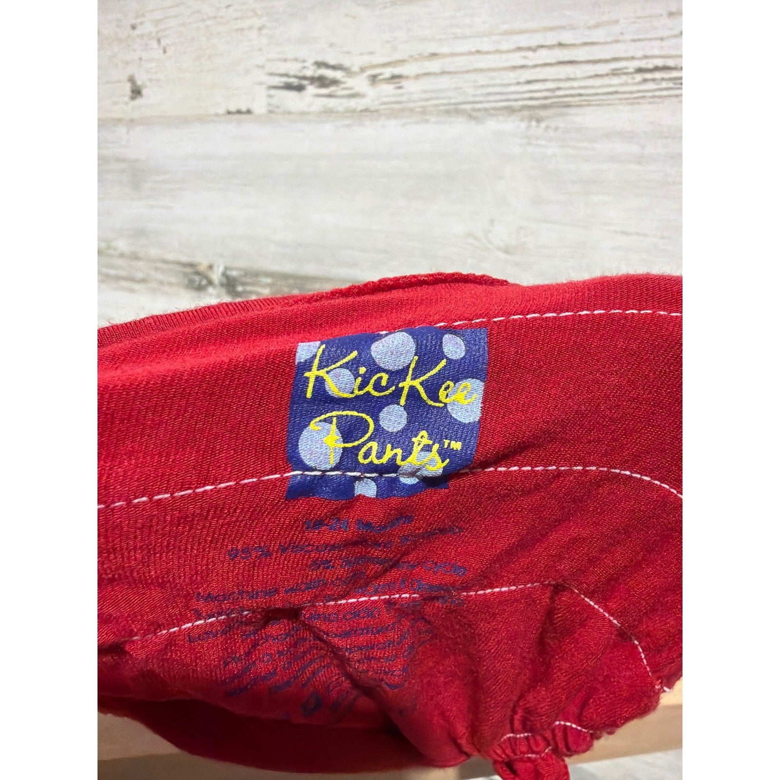 Kickee Pants Ruffle Bloomers Girls 18-24M Red Green Bamboo Viscose EUC3