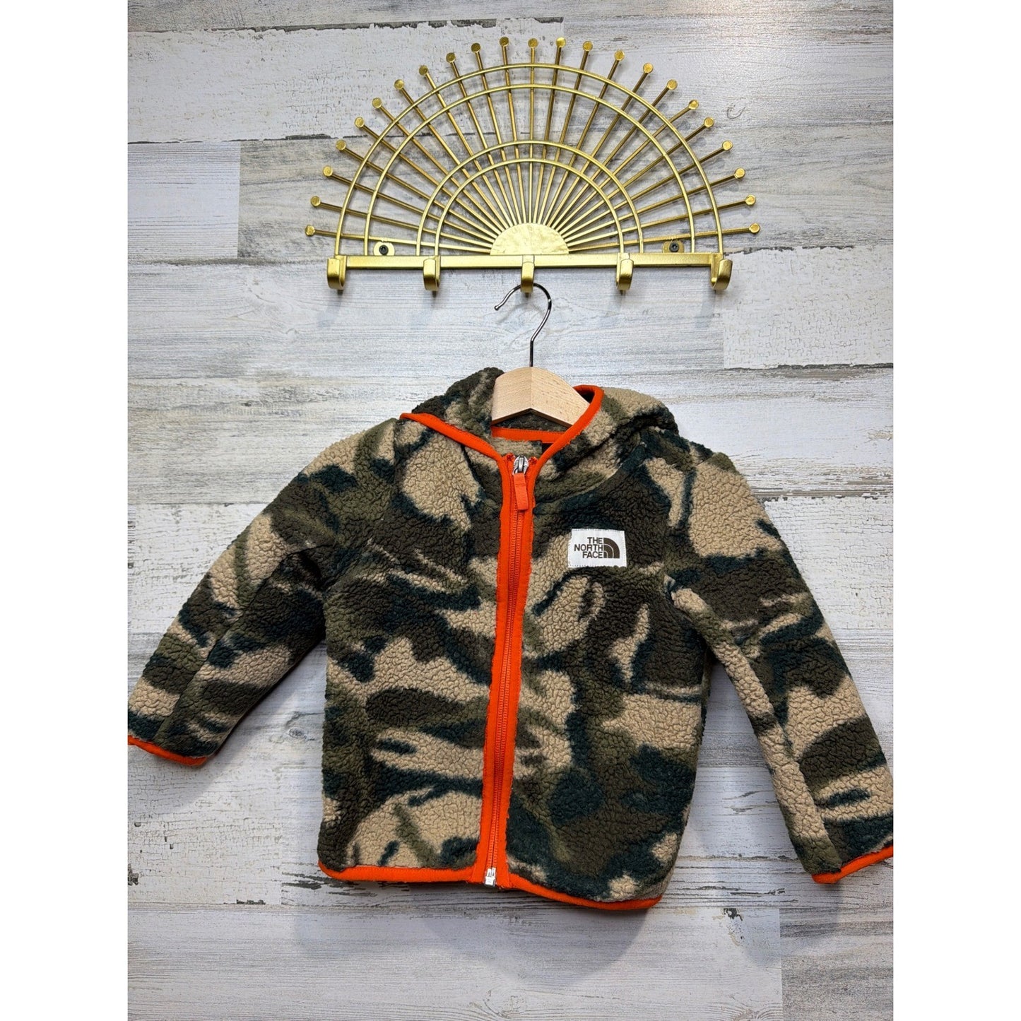 The North Face Fleece Jacket Baby Boy 12-18M Camo Sherpa Hooded Gorpcore GUC0