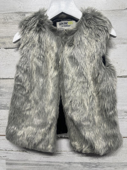 Genuine Kids OshKosh Faux Fur Vest Girls 4T-5T Grey Soft Plush Layer EUC0