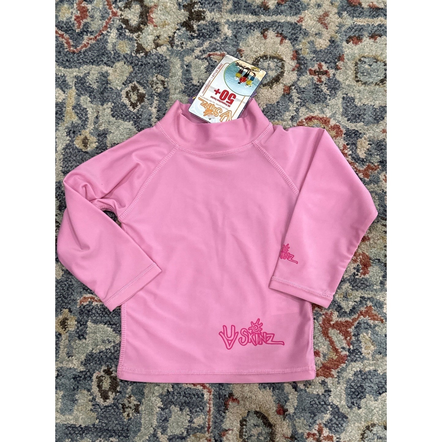 UV Skinz Rash Guard Girls 12M Pink Long Sleeve UPF 50+ Sun Shirt NWT0