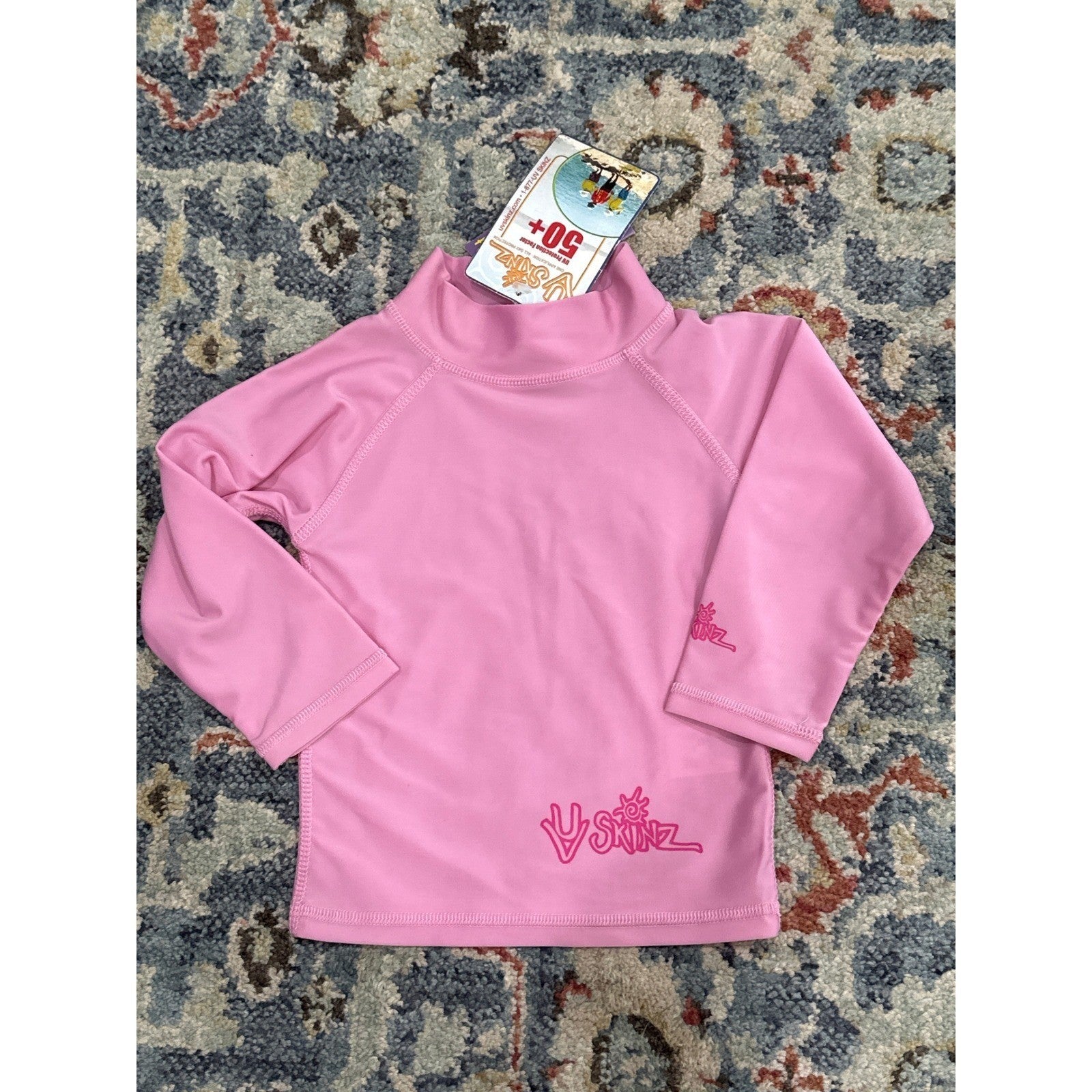 UV Skinz Rash Guard Girls 12M Pink Long Sleeve UPF 50+ Sun Shirt NWT0