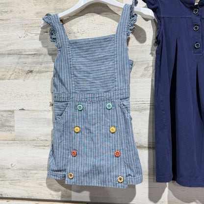 Matilda Jane Dress Romper Bundle Girls 6 Blue Striped Ruffle Classic1