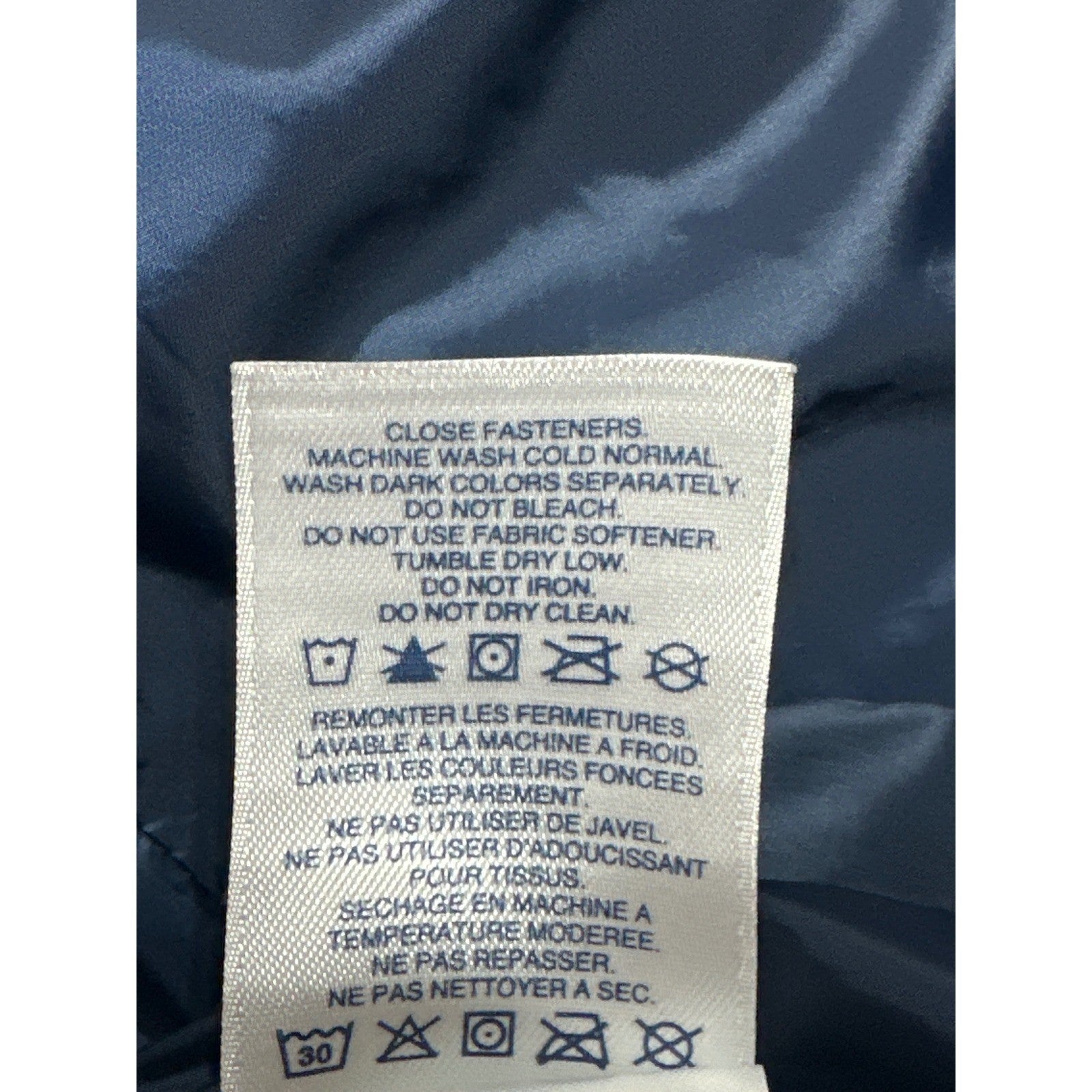 Lands End Puffer Jacket Kids 14-16 Navy Blue Quilted Lightweight EUC4