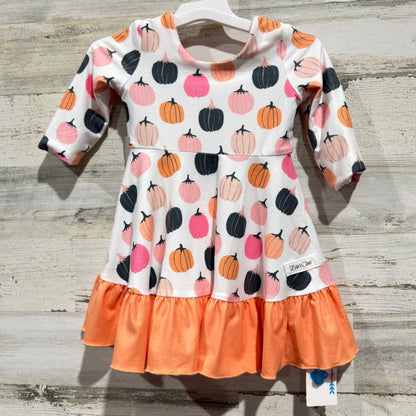 Evie's Closet Reversible Dress Girls 12M Orange Pumpkin Autumn Fall Core NWT0
