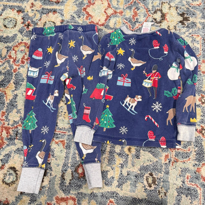 Mini Boden Pajamas Boys 3Y Blue Christmas Dog Nutcracker Holiday *Flawed6