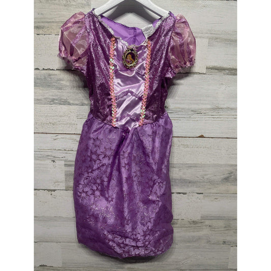 Disney Rapunzel Costume Dress Girls 4-6X Purple Sequin Glitter Cameo0