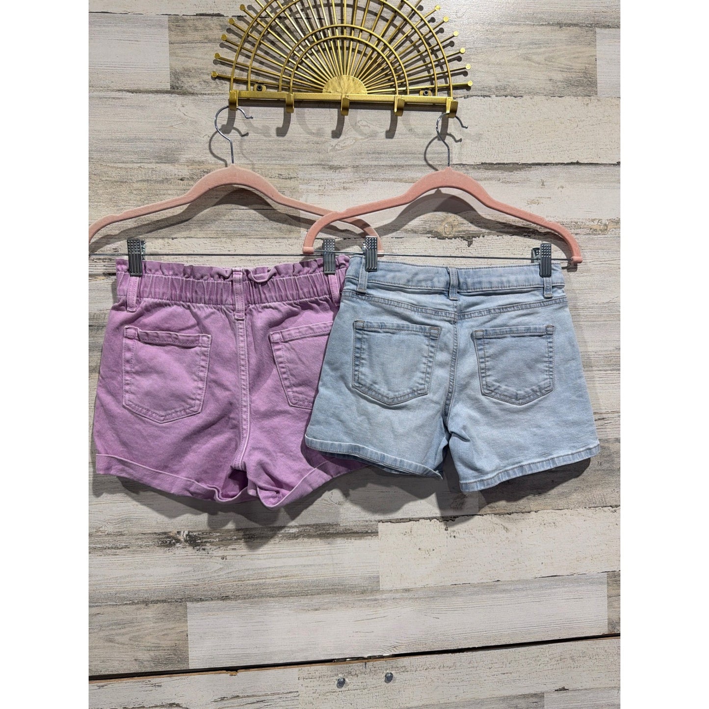 SO Cat & Jack Shorts Bundle Girls 10/12 Purple Blue Floral Denim EUC3