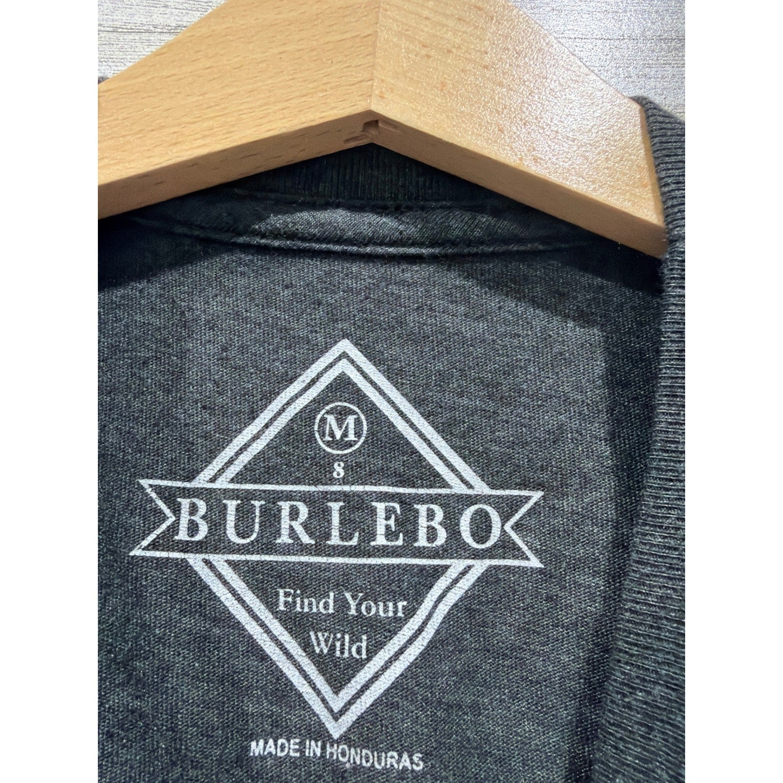 Burlebo T-Shirt Boys 8 Gray Camo Logo Graphic Outdoorsy EUC2