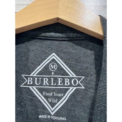 Burlebo T-Shirt Boys 8 Gray Camo Logo Graphic Outdoorsy EUC2