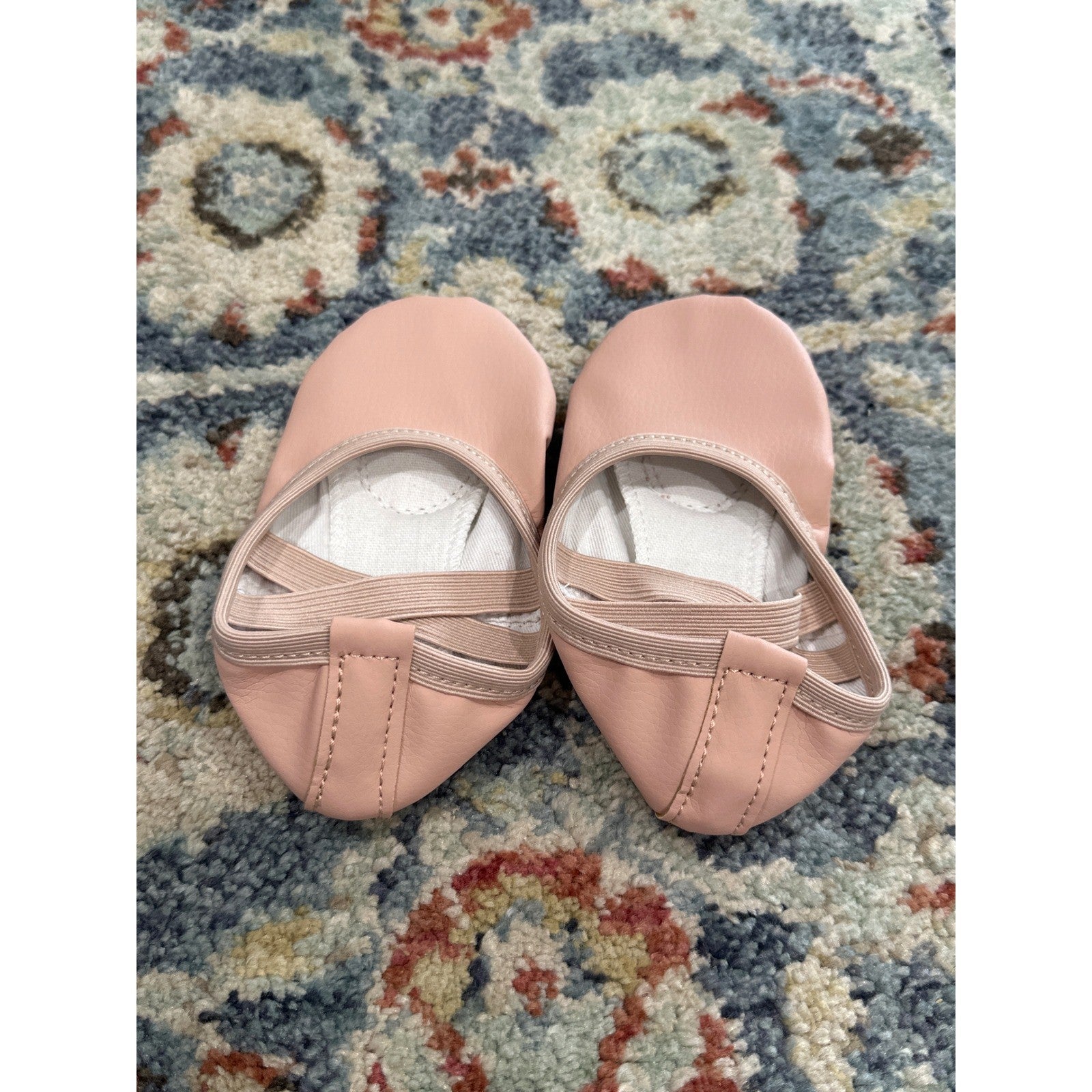 Stelle Ballet Shoes Toddler 7 Pink Elastic Strap Faux Leather NEW1