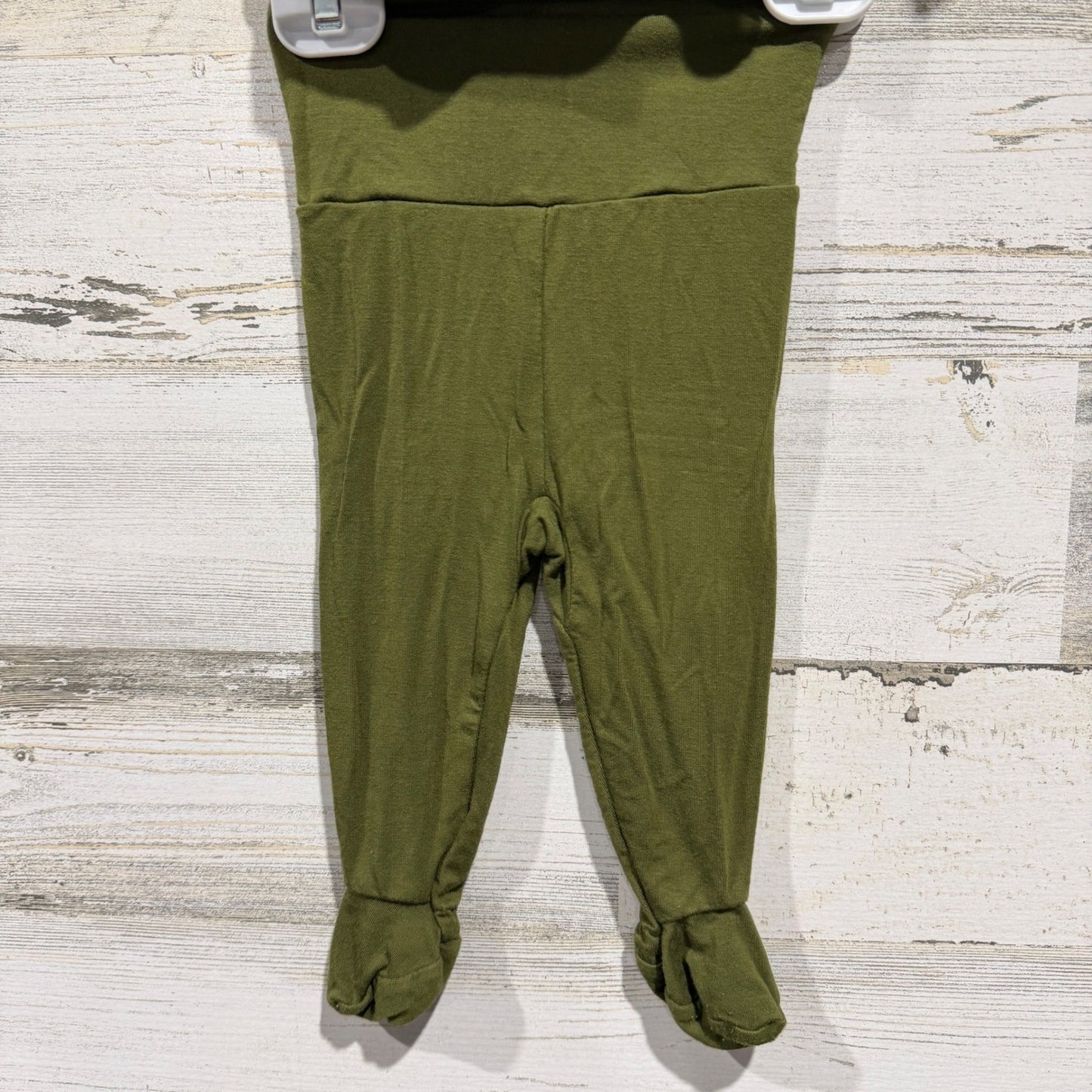Lou Lou and Company Henley Set Kids Newborn Olive Green Ribbed Boho EUC3