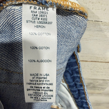 FRAME Le Grand Garcon Denim Shorts Women 23 Blue 100% Cotton Distressed Heron6